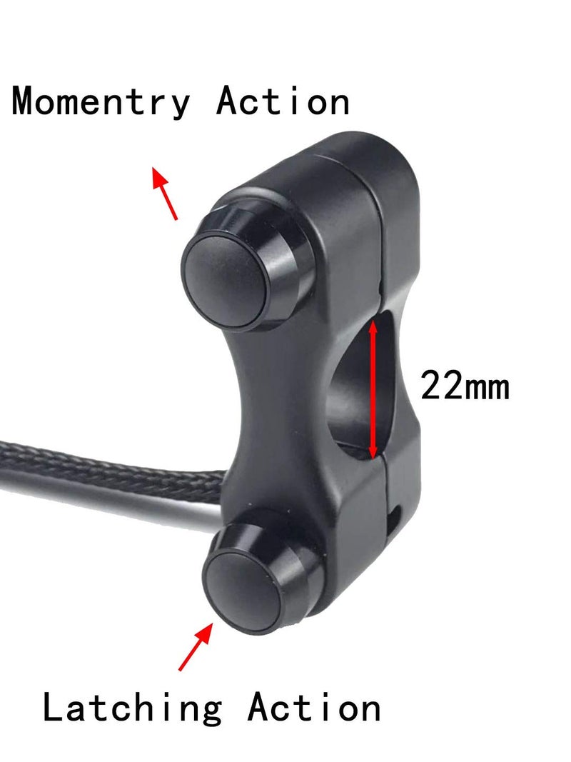 RAYANA 7/8" ATV Motorcycle Handlebar Control Switch ON Off Horn Push Button Switch 22mm (Color : Black, Size : Momentary-Latching) - Image 2